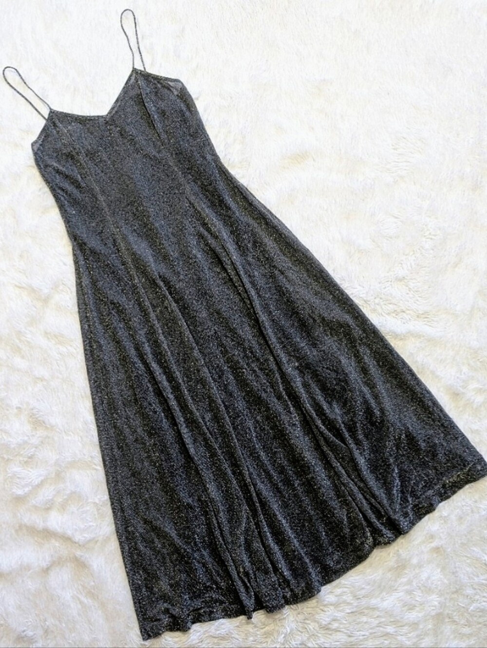 90s Lip Service Metallic Silver Formal Glam Goth Princess Seam Vtg Dress Medium